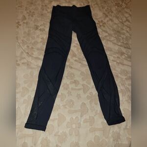 Black Lululemon Leggings with Mesh Detail